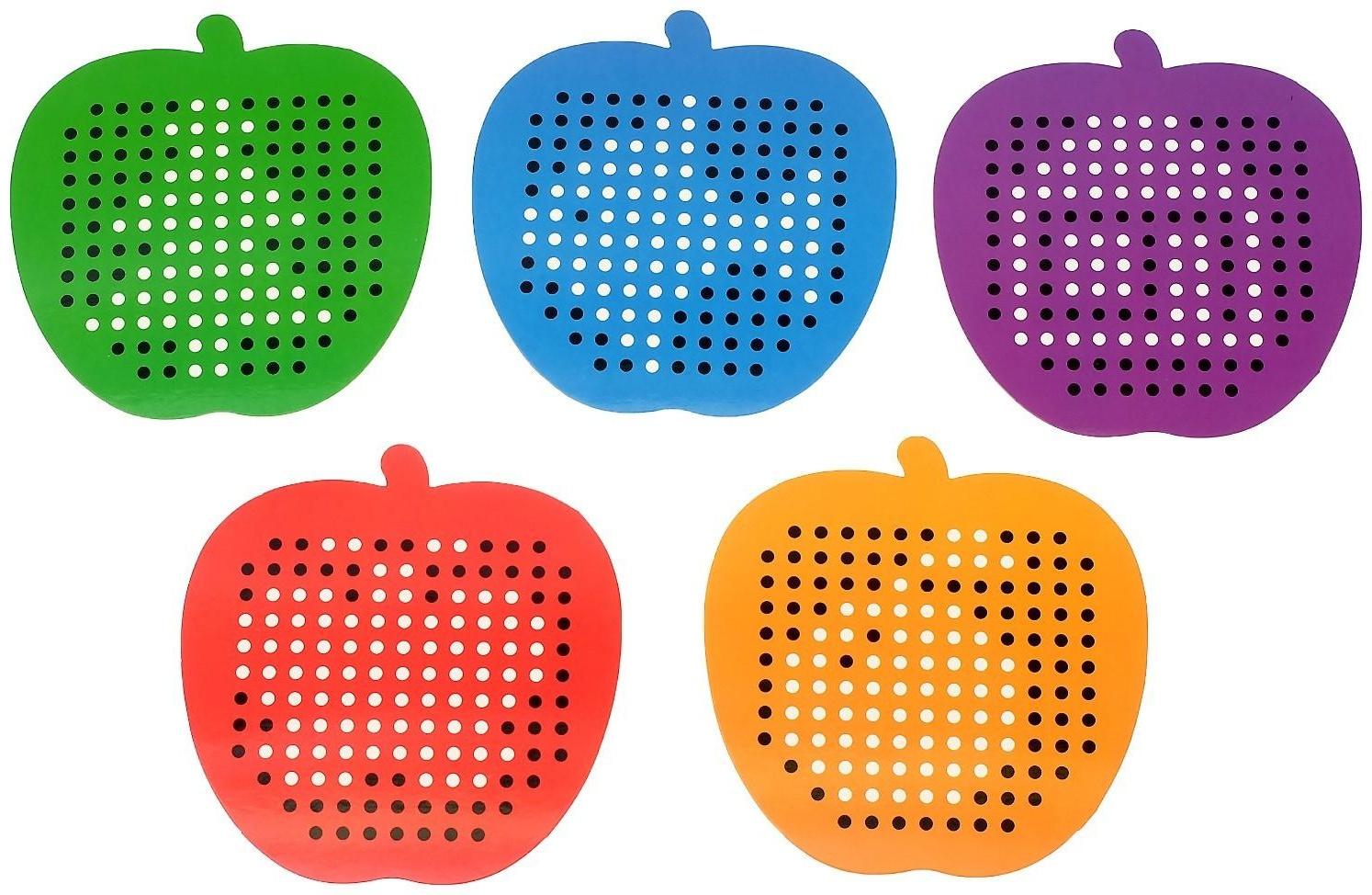 Магнитный планшет яблоко маленькое, 142 отверстия, цвет красный