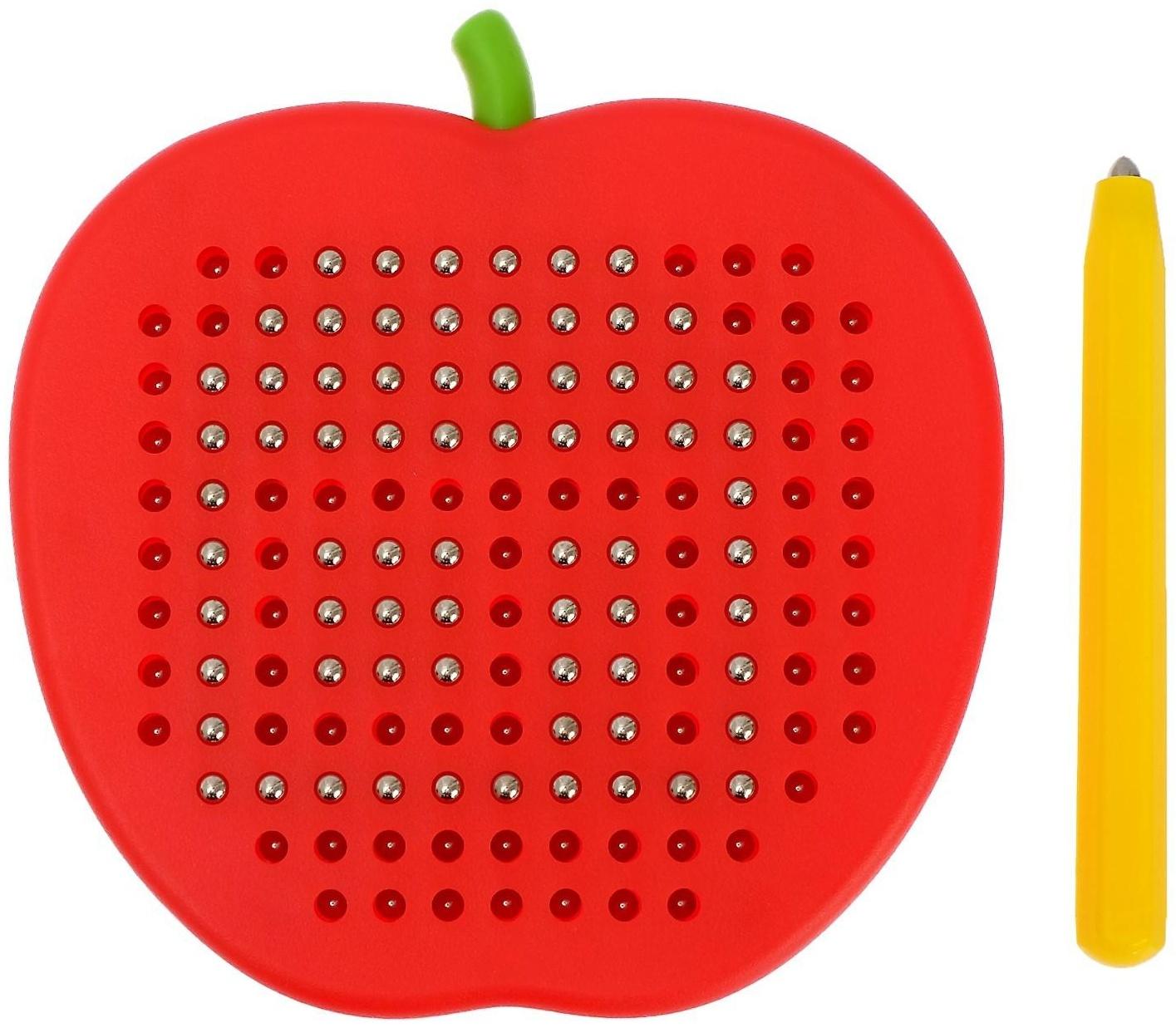 Магнитный планшет яблоко маленькое, 142 отверстия, цвет красный
