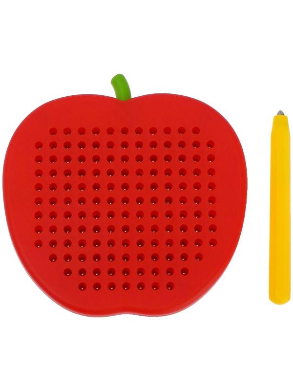 Магнитный планшет яблоко маленькое, 142 отверстия, цвет красный