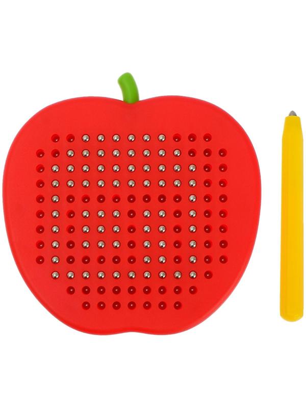 Магнитный планшет яблоко маленькое, 142 отверстия, цвет красный