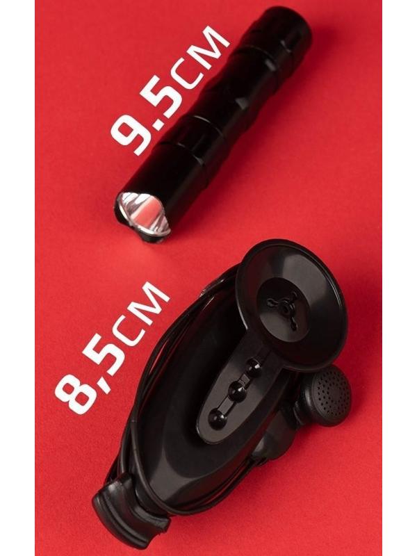 Шпионская игрушка «Набор для слежки», подслушивающее устройство и фонарик в комплекте, работает от батареек