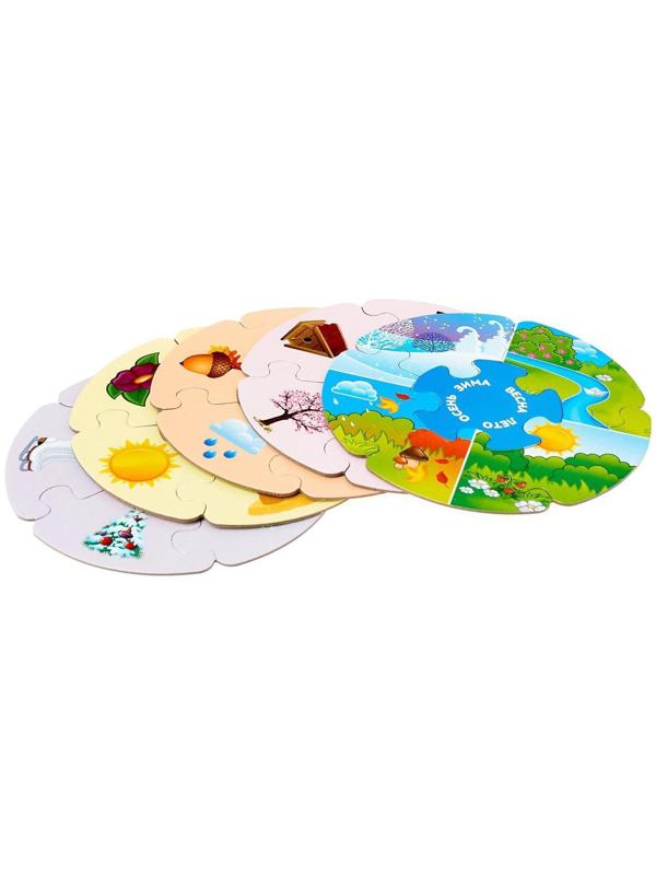 Пазлы- лото «Времена года», 5 пазлов, 30 элементов