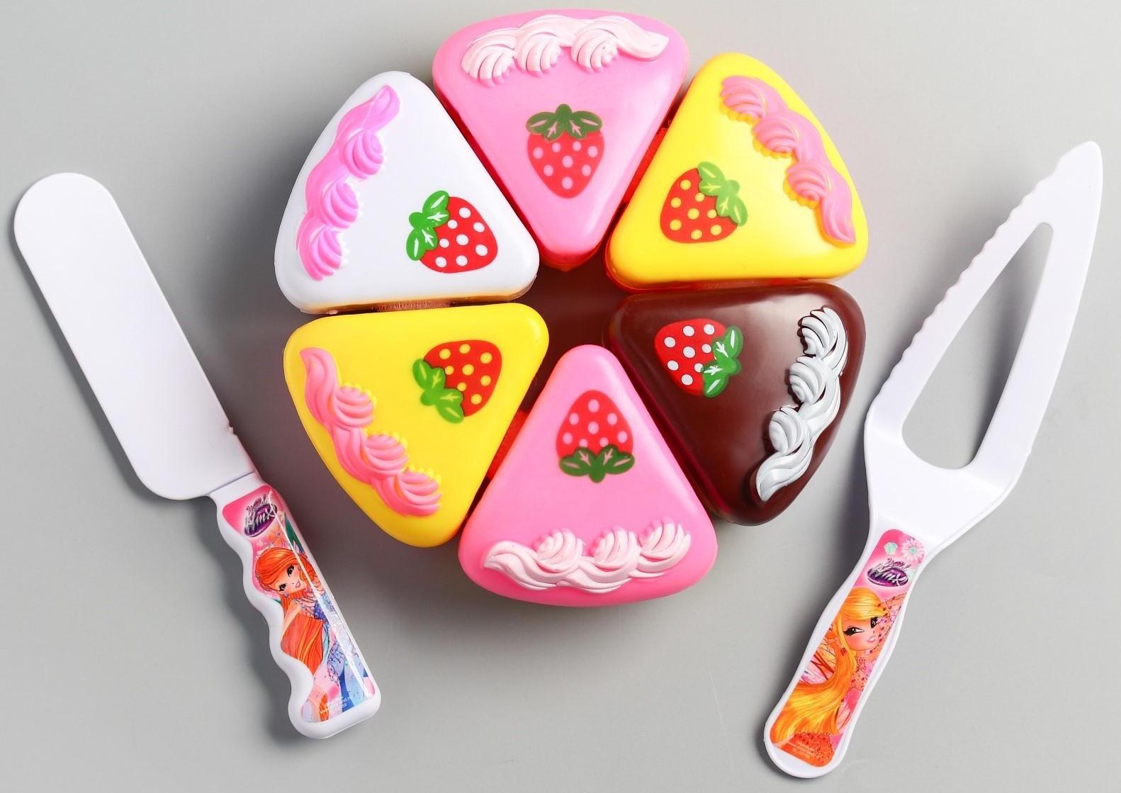 Набор игровой «Чаепитите», феи WINX, тортик и 2 столовых прибора, с книгой рецептов