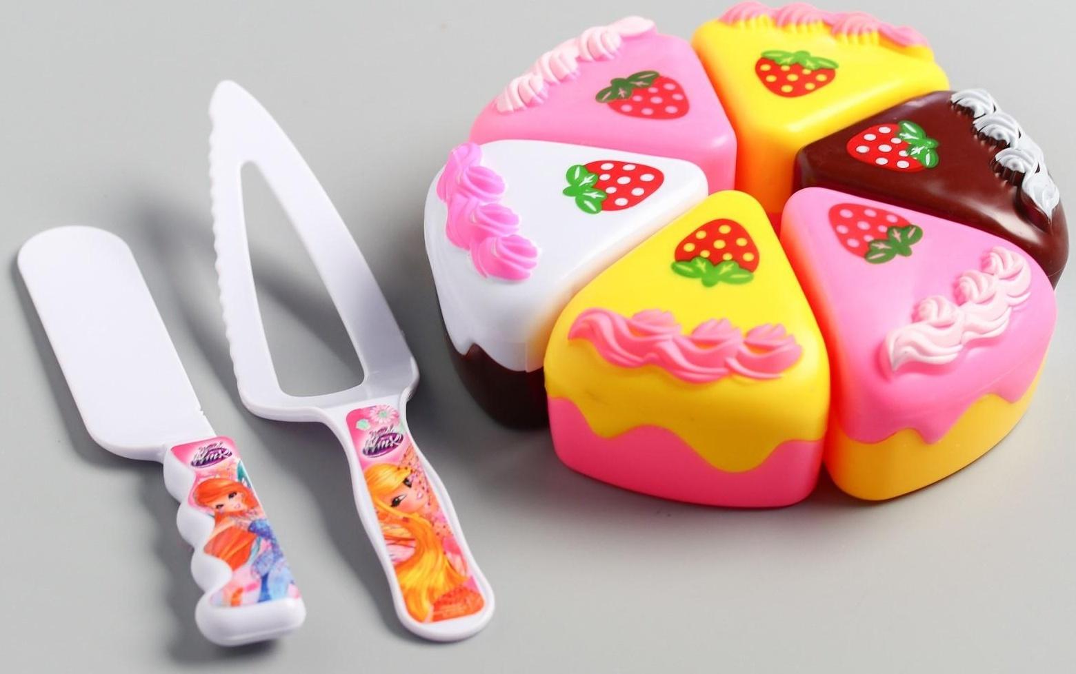 Набор игровой «Чаепитите», феи WINX, тортик и 2 столовых прибора, с книгой рецептов