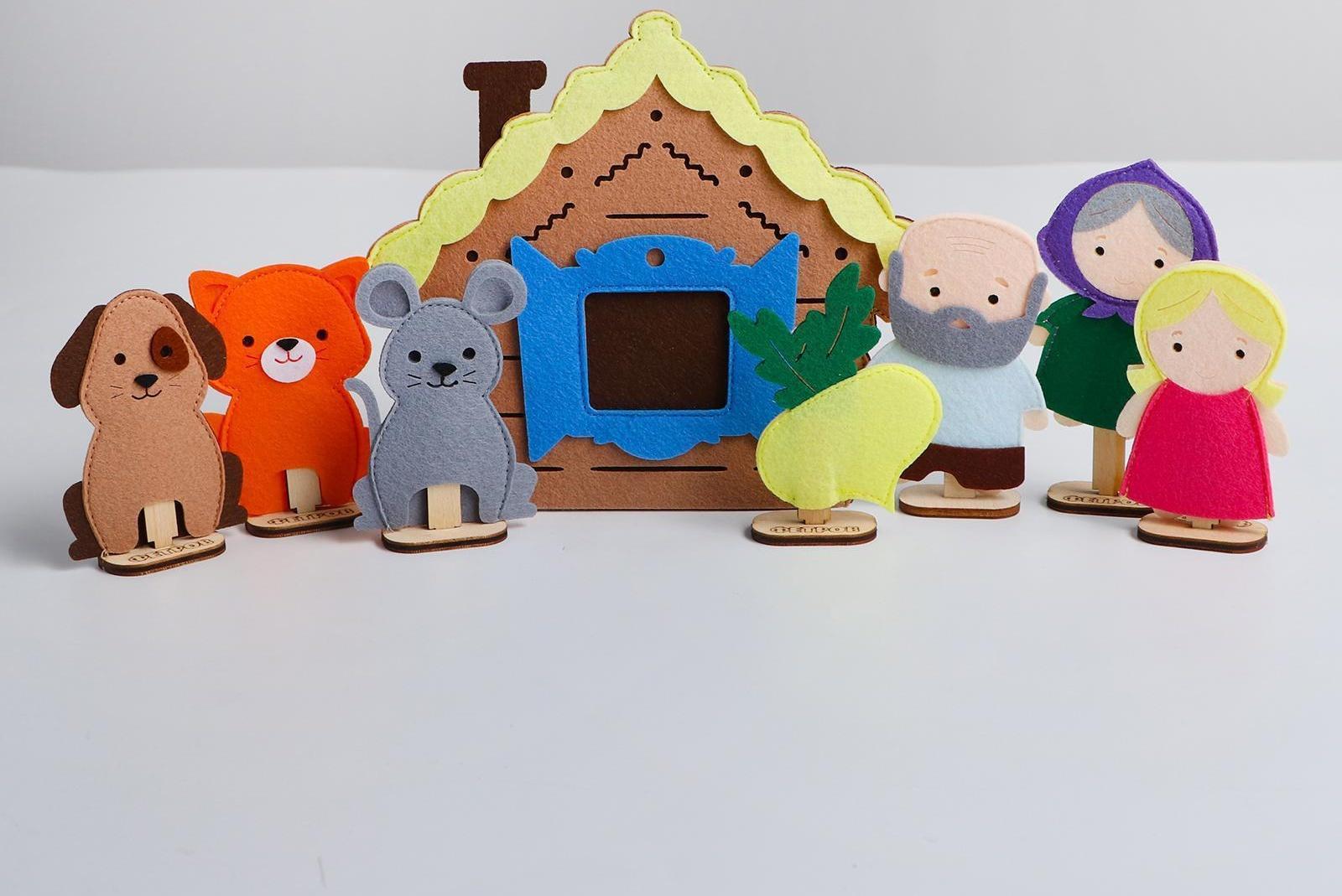 Пальчиковый театр «Репка» (герои+домик)