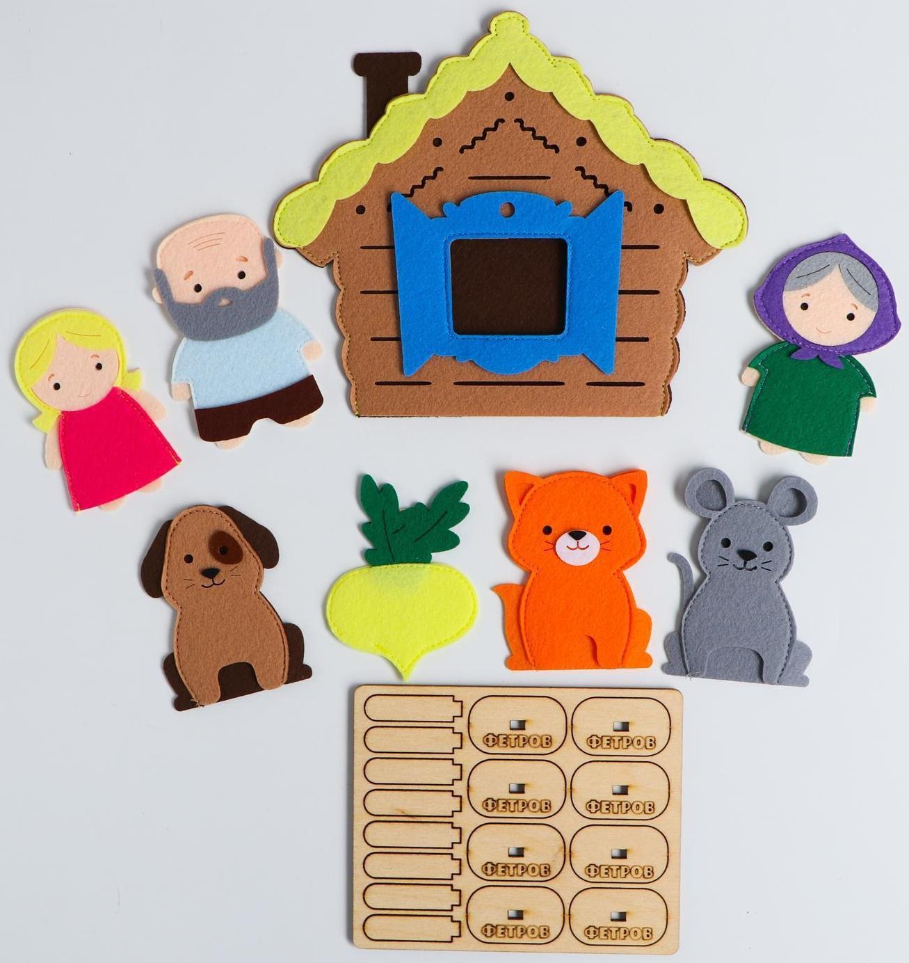 Пальчиковый театр «Репка» (герои+домик)