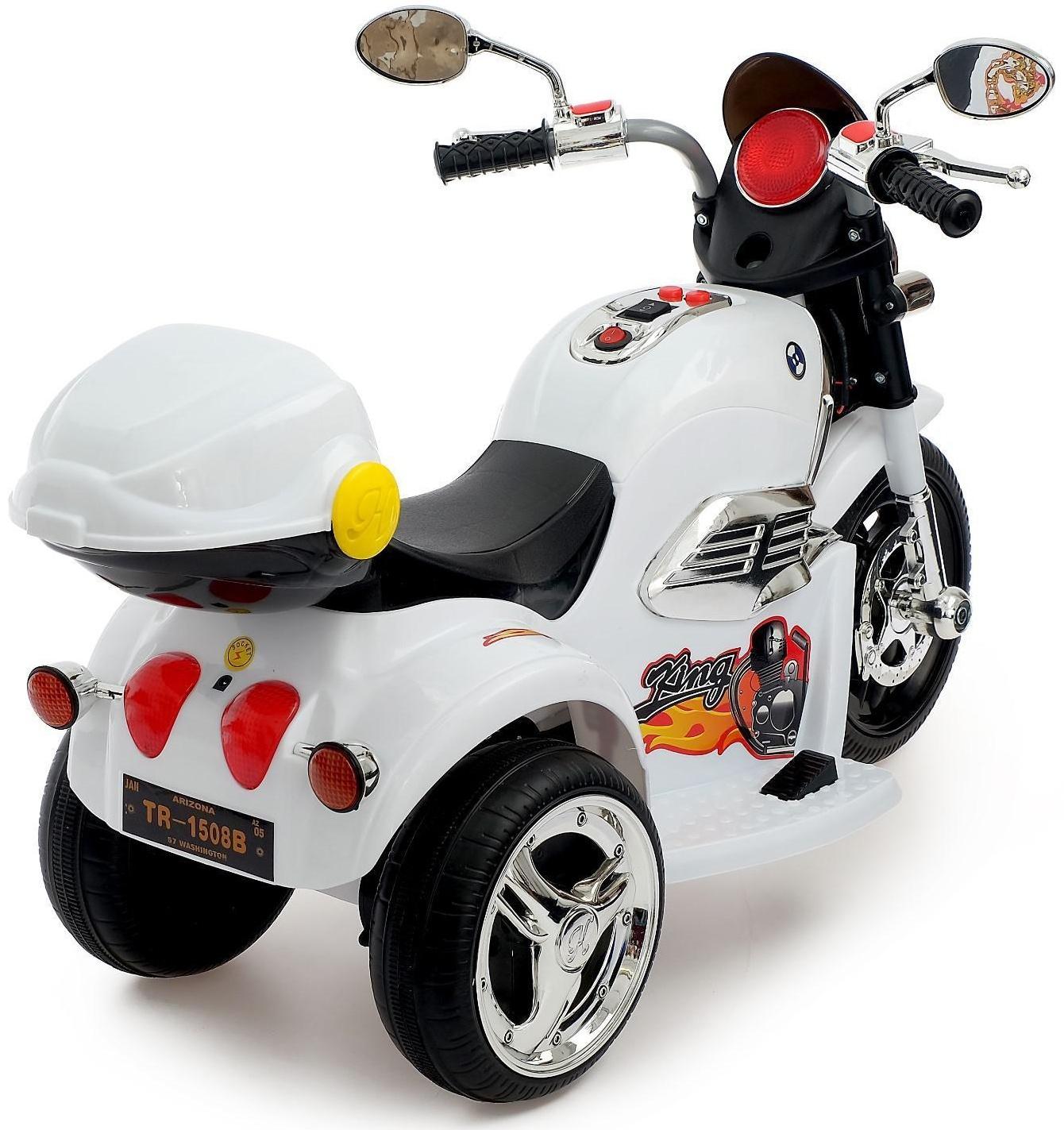 Электромобиль «Чоппер», с аккумулятором, световые и звуковые эффекты, цвет белый