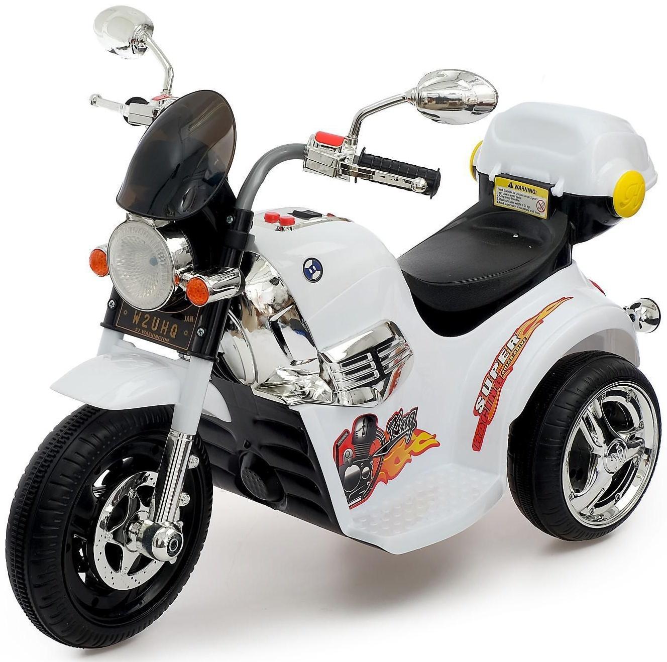 Электромобиль «Чоппер», с аккумулятором, световые и звуковые эффекты, цвет белый