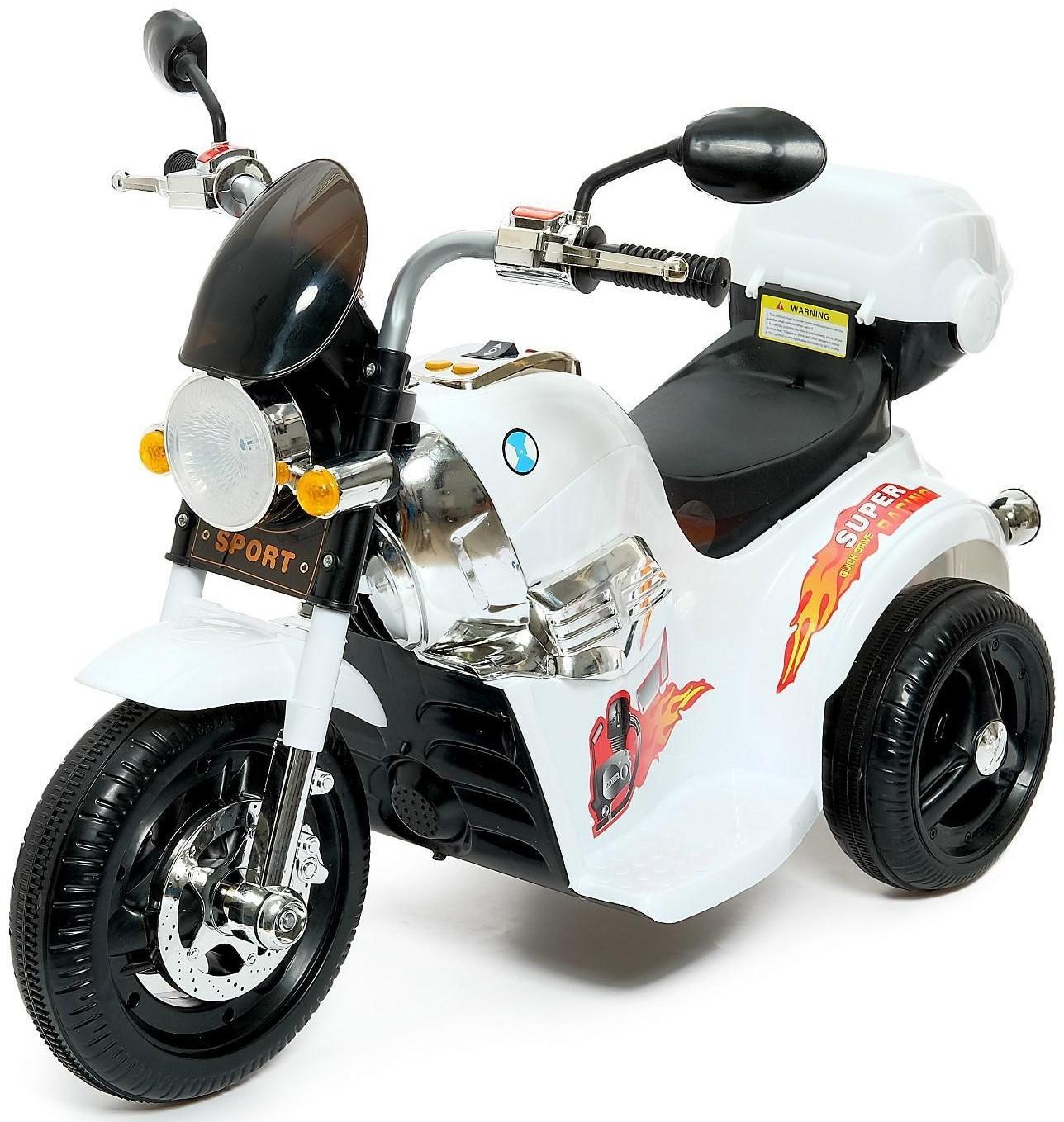 Электромобиль «Чоппер», с аккумулятором, световые и звуковые эффекты, цвет белый