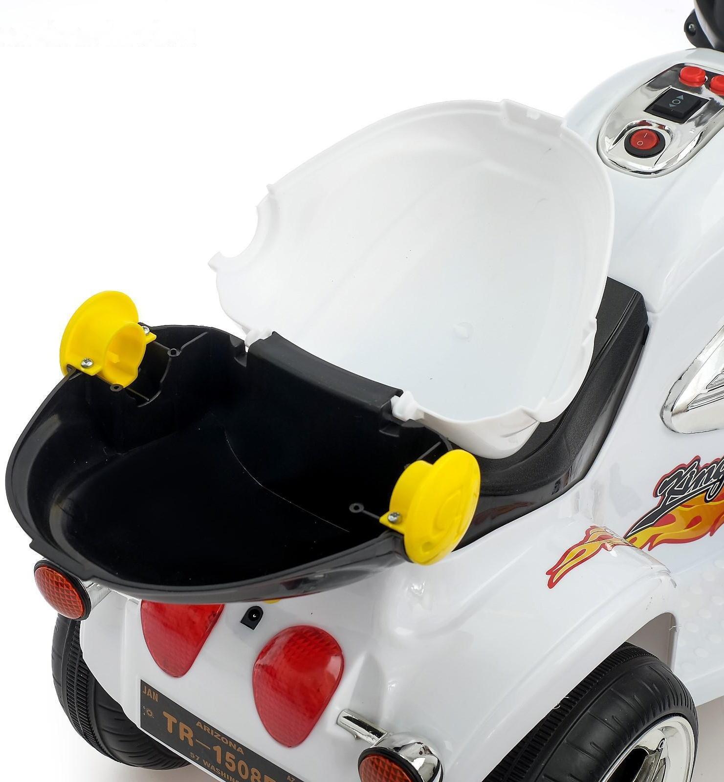 Электромобиль «Чоппер», с аккумулятором, световые и звуковые эффекты, цвет белый