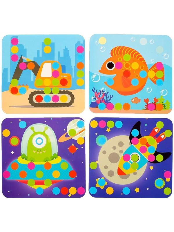 Конструктор винтовая мозайка «Пуговки шестеренки», 3 в 1, с шуруповертом, 147 деталей