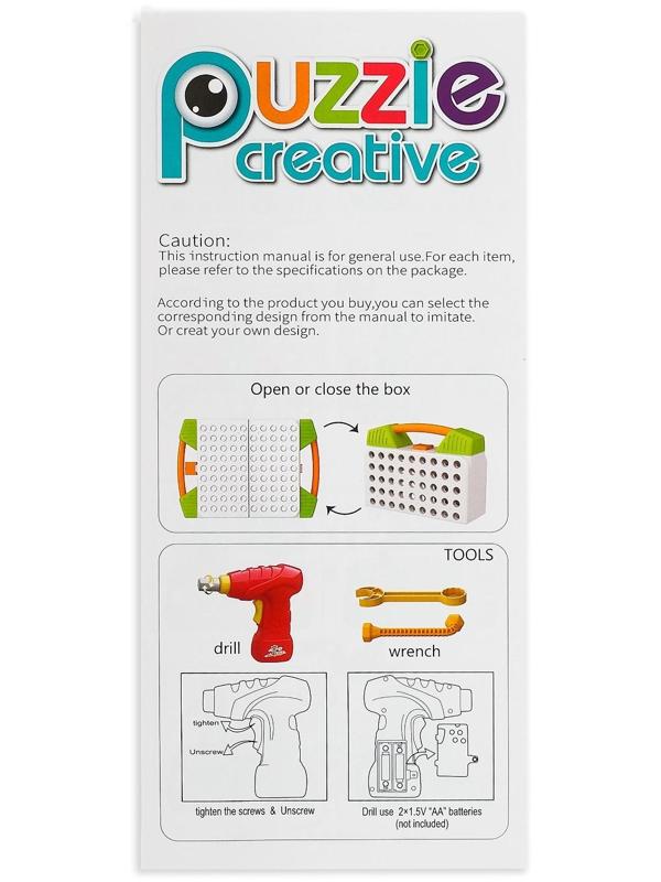 Конструктор винтовая мозайка «Пуговки шестеренки», 3 в 1, с шуруповертом, 147 деталей