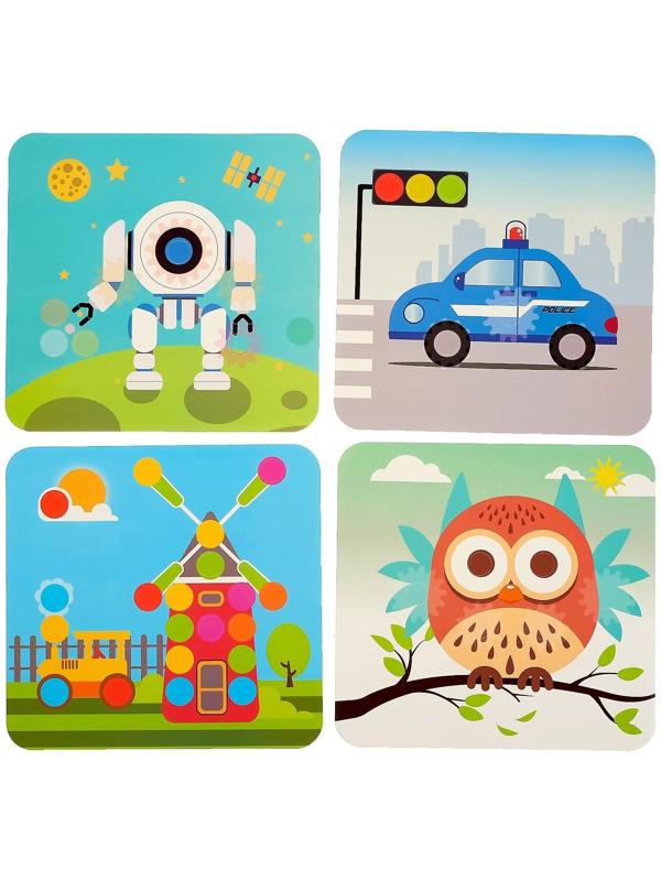 Конструктор винтовая мозайка «Пуговки шестеренки», 3 в 1, с шуруповертом, 147 деталей