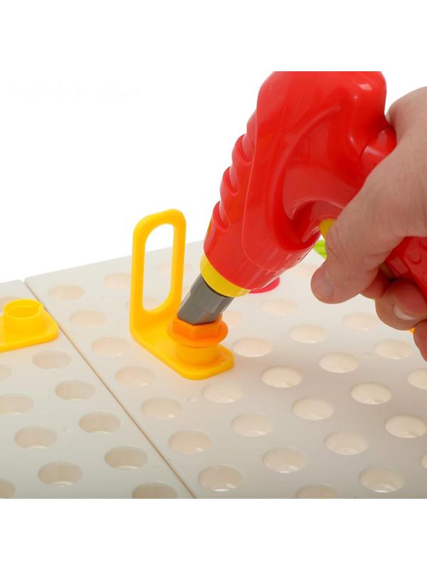 Конструктор винтовая мозайка «Пуговки шестеренки», 3 в 1, с шуруповертом, 147 деталей