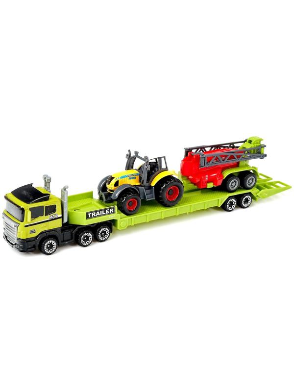 Грузовик металлический «Ферма» с трактором, МИКС