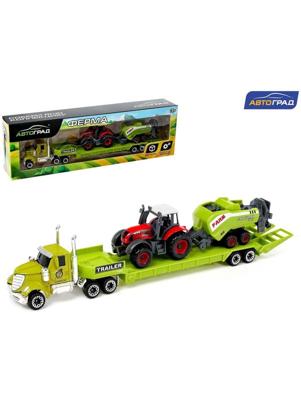 Грузовик металлический «Ферма» с трактором, МИКС