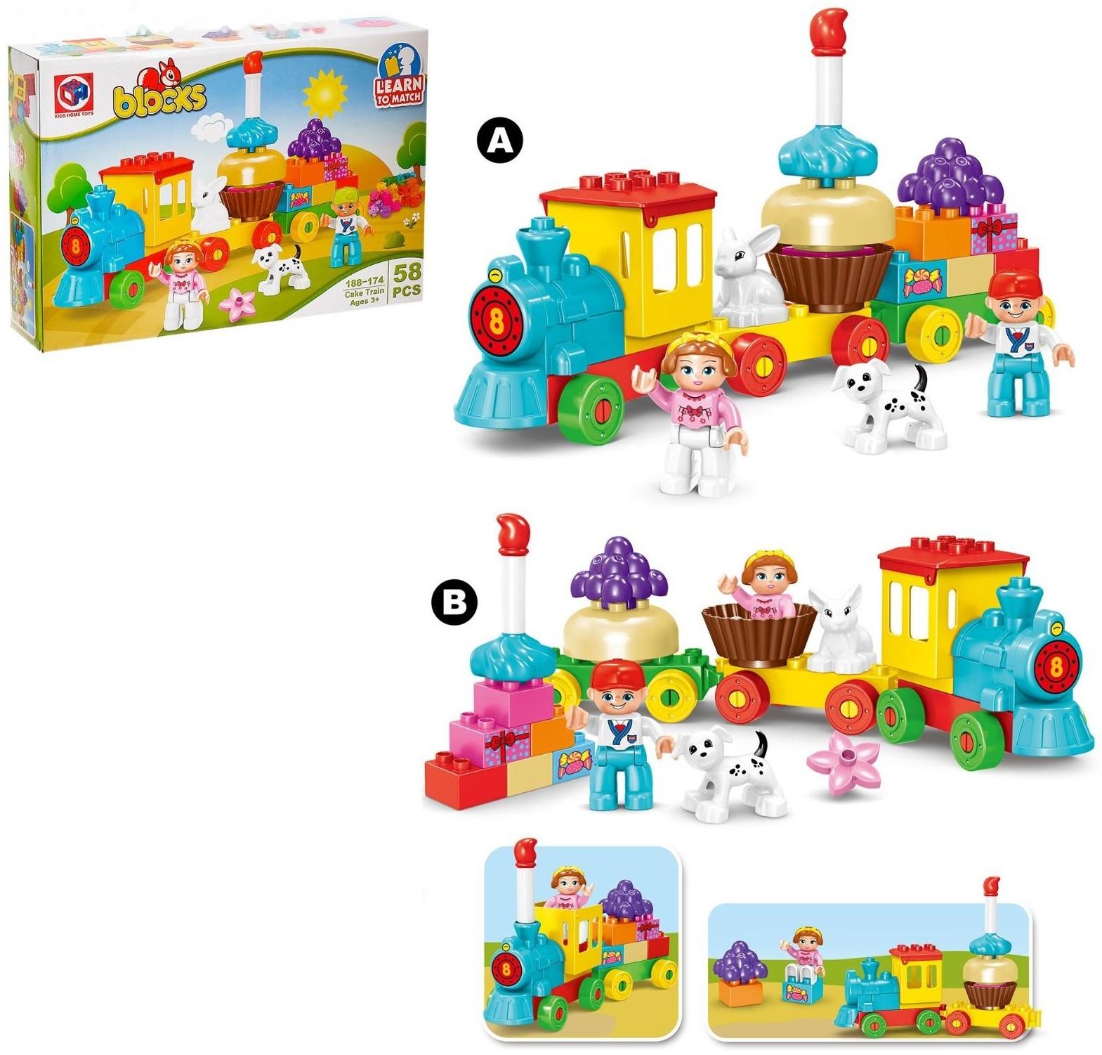 Конструктор «Сказочный паровоз», 58 деталей