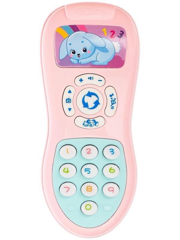 Обучающая игрушка «Умный пульт», цифры, формы, песни, звуки, цвет розовый