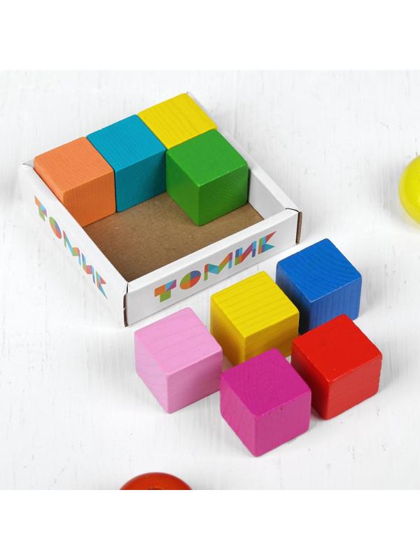 Деревянные кубики «Мини» 9 шт., 2.7 × 2.7 см, цвета МИКС, Томик