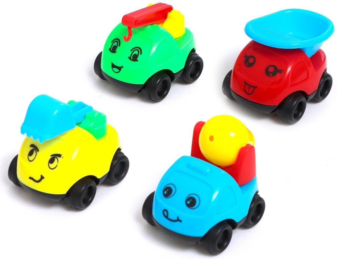 Машинки детские, набор 4 шт., МИКС