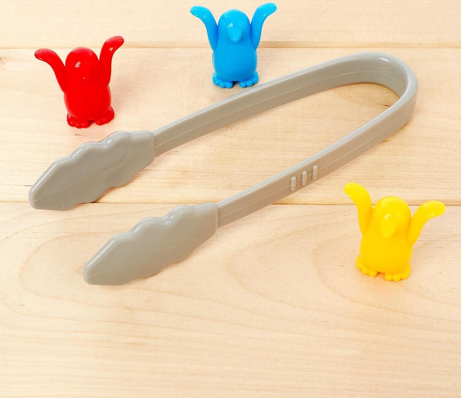 Набор-сортер «Накорми пингвина», тарелочки, пинцет, рыбки, пингвины, по методике Монтессори