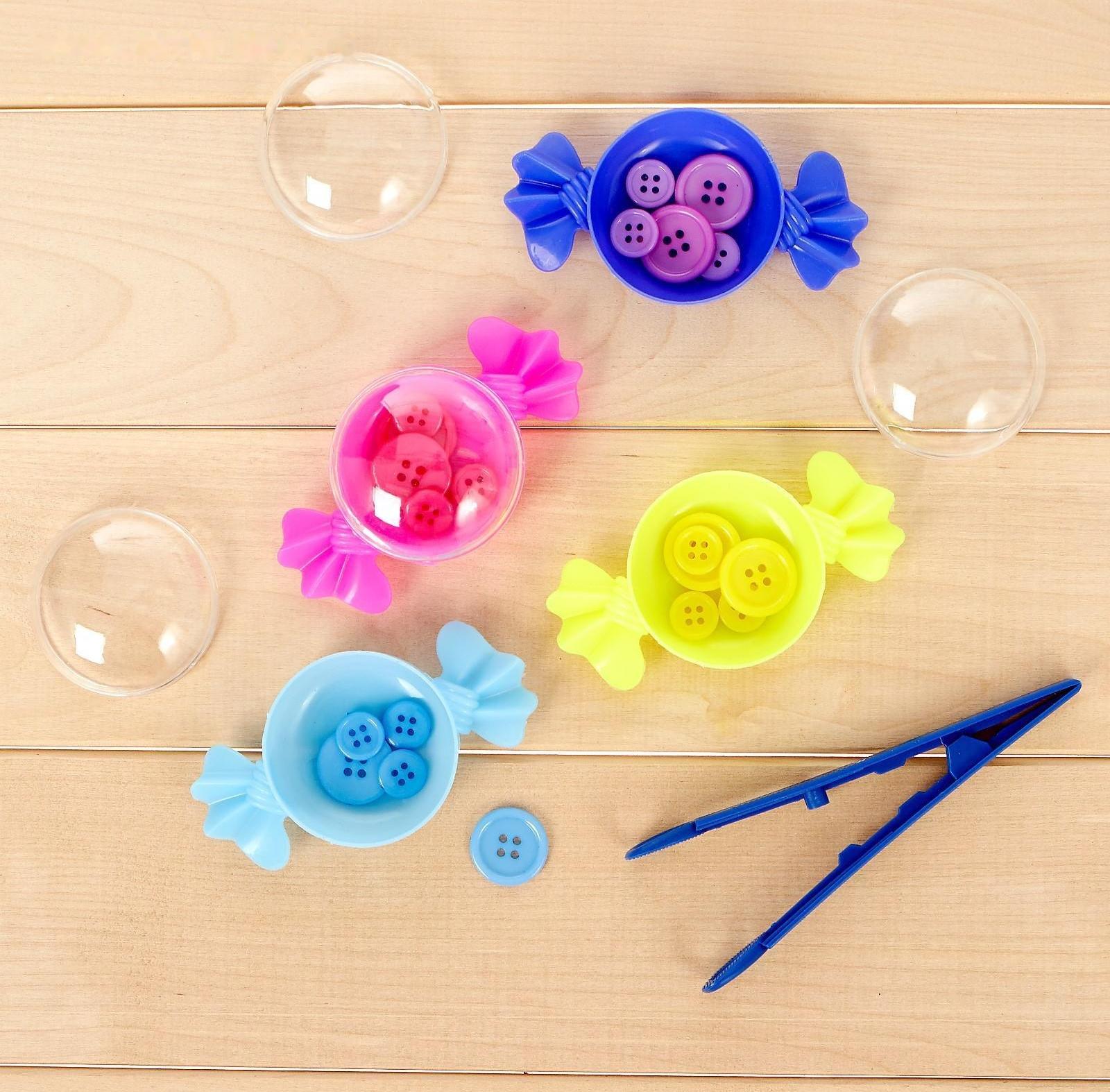 Набор-сортер «Больше-меньше», коробки-конфетки, пинцет, по методике Монтессори