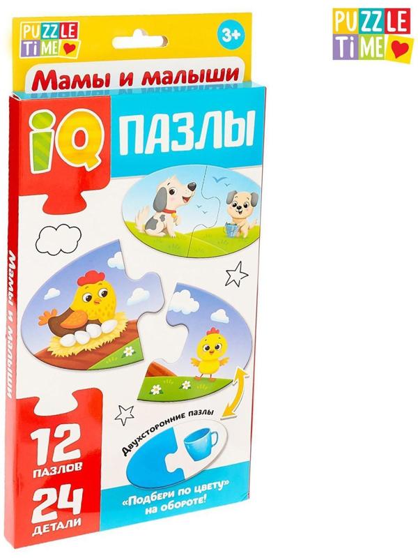 Парные пазлы IQ «Мамы и малыши», 24 детали