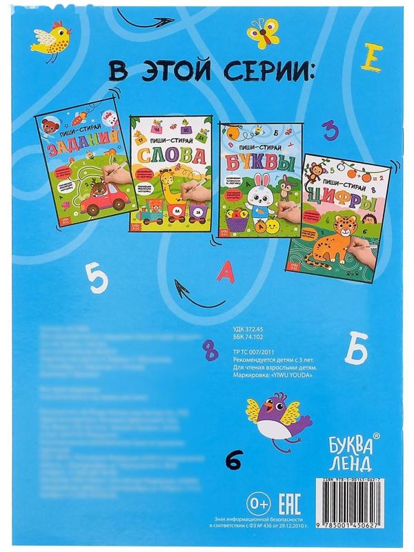 Многоразовая книжка с маркером «Пиши-стирай. Задания», 12 стр.