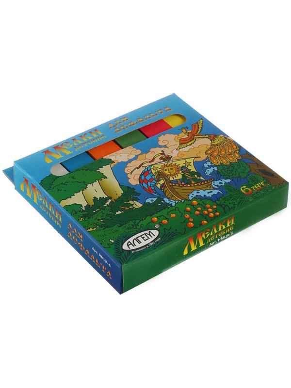 Мелки цветные для асфальта 6 штук 