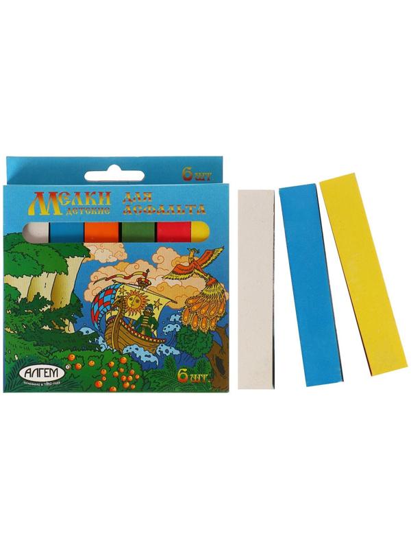 Мелки цветные для асфальта 6 штук 