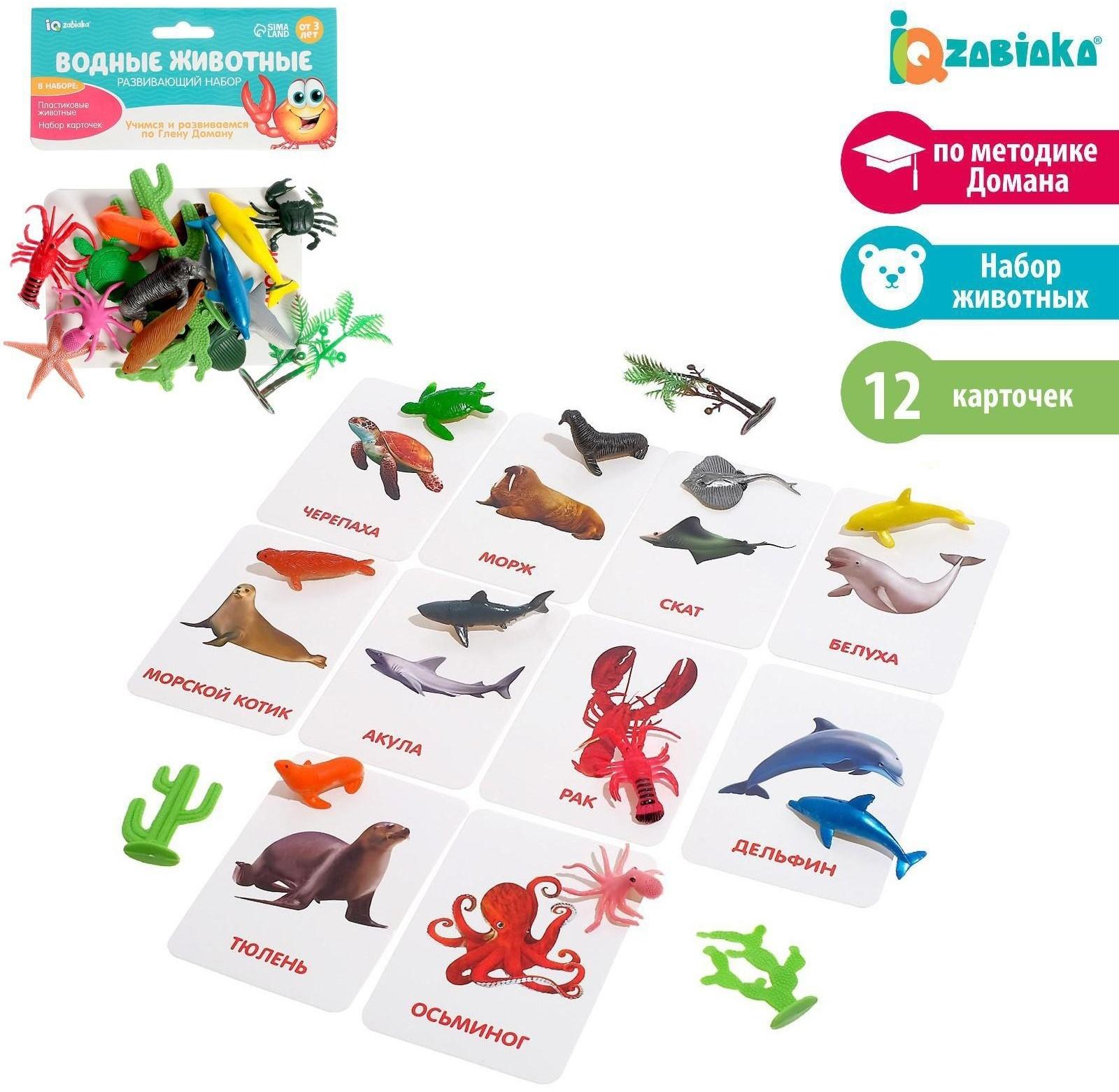 Развивающий набор с карточками «Водные животные», по методике Домана