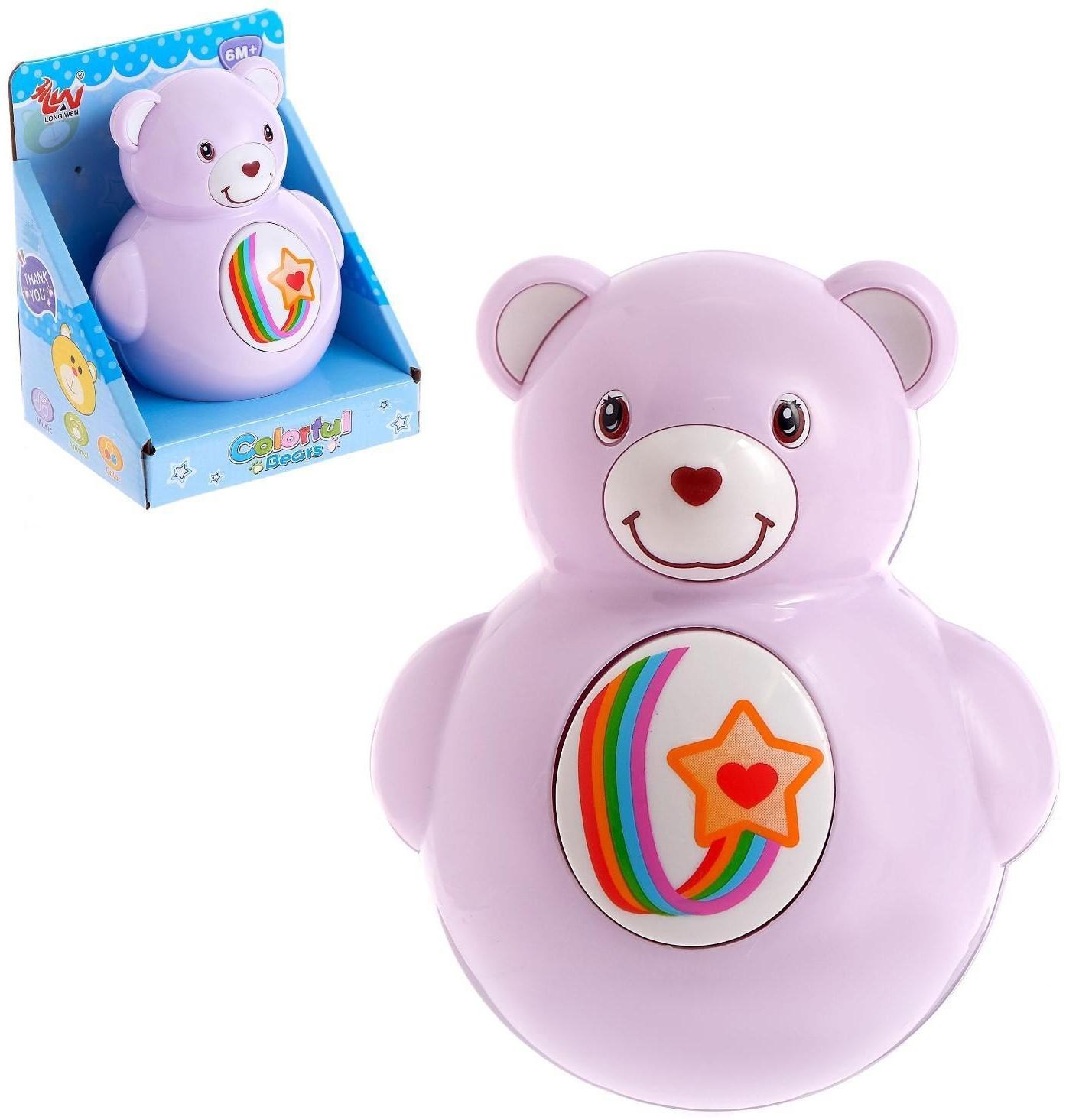 Неваляшка-пищалка «Радужный мишка», МИКС