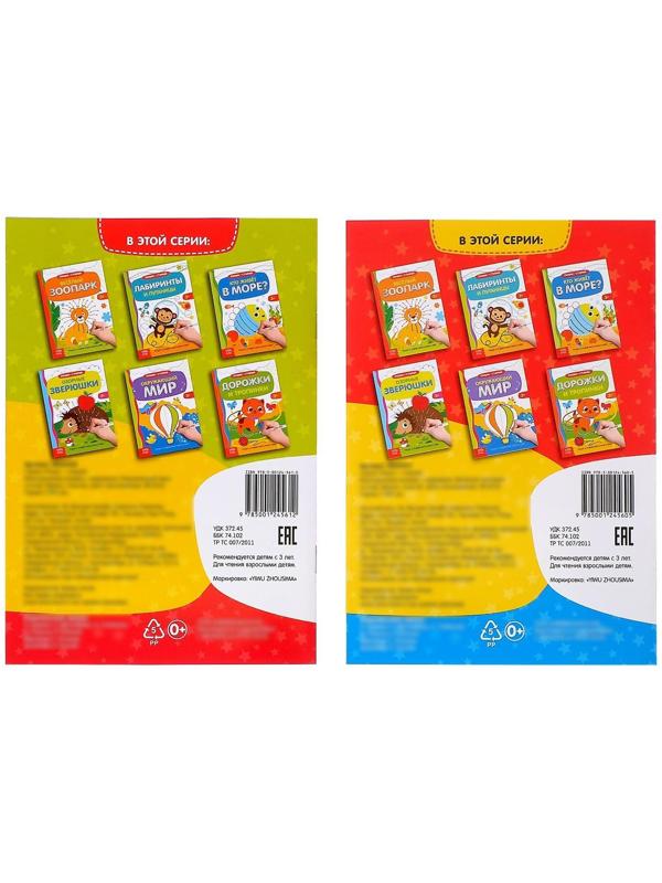 Набор многоразовых книг с маркером «Напиши и сотри. Тренируем мелкую моторику» 2 шт. по 12 стр.