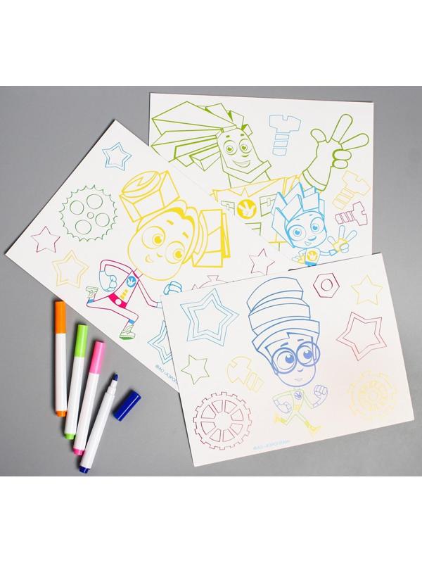 3D-планшет для рисования «Фиксики: Фикси планшет», неоновые маркеры, световые эффекты, с карточками