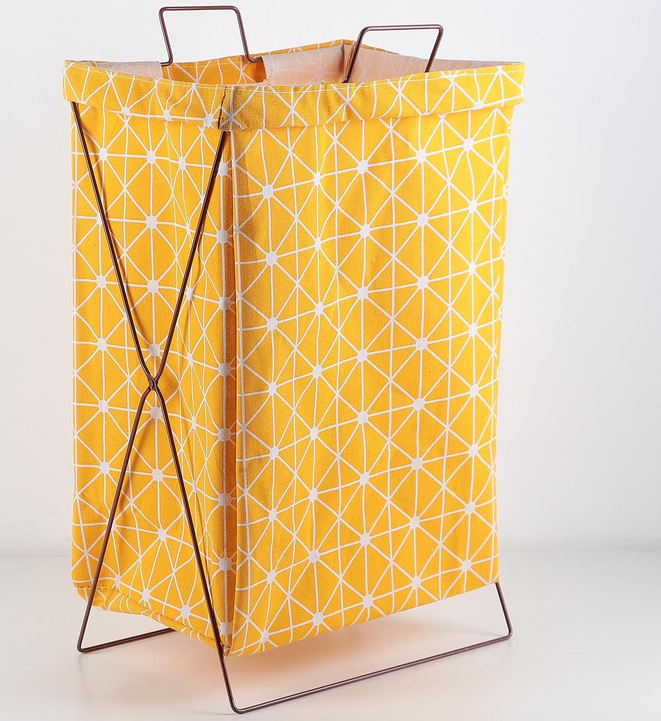 Корзина универсальная складная «Милый дом», 35×28,5×57,5 см, цвет жёлтый