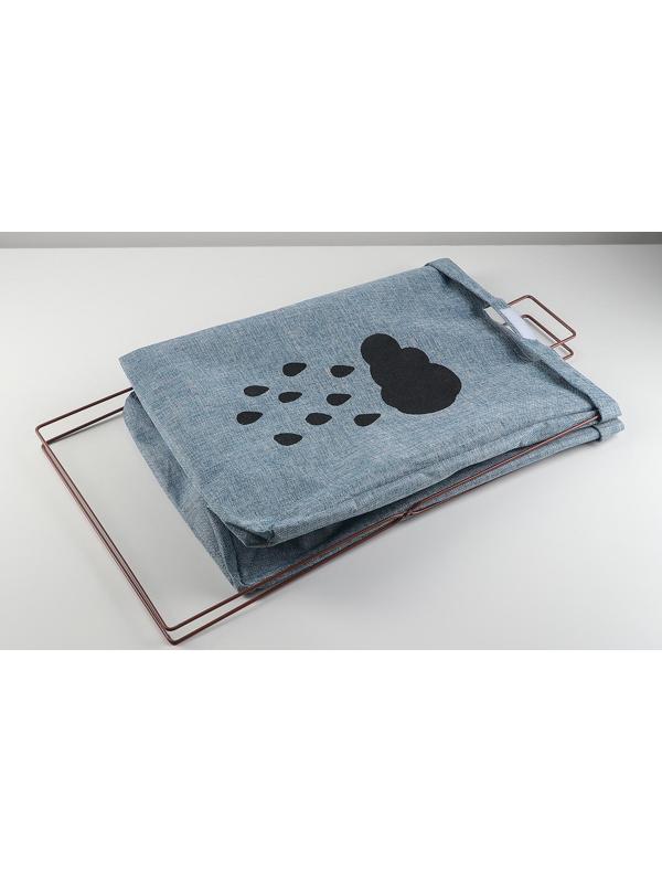 Корзина для белья складная с крышкой «Тучка», 35×28,5×57,5 см, цвет синий