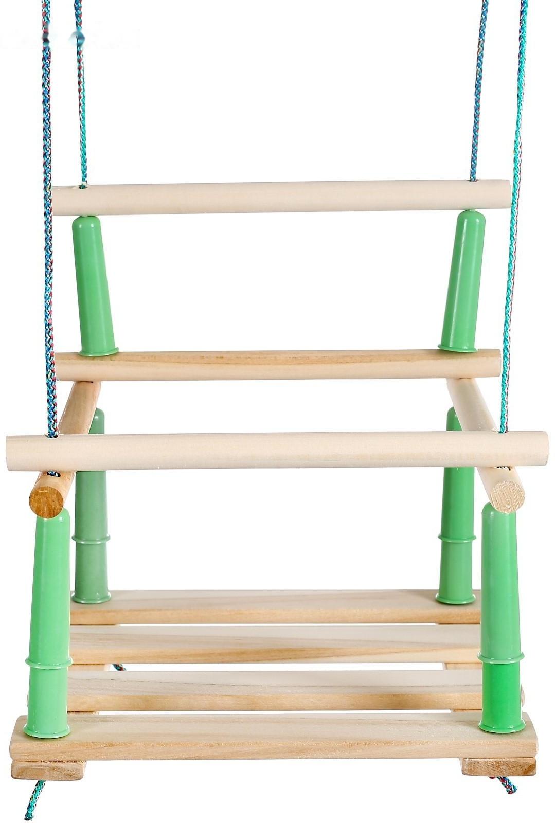 Качели подвесные, деревянные, сиденье 33×22см, МИКС