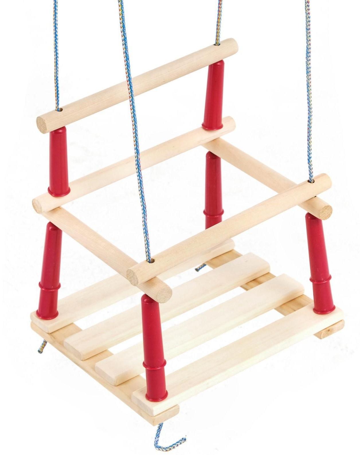 Качели подвесные, деревянные, сиденье 33×22см, МИКС
