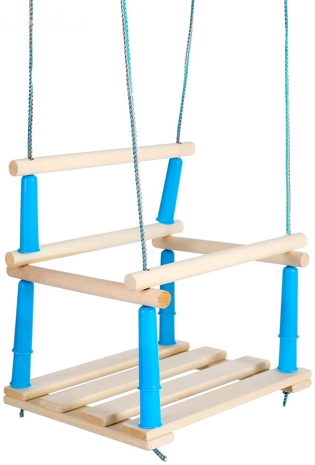 Качели подвесные, деревянные, сиденье 33×22см, МИКС