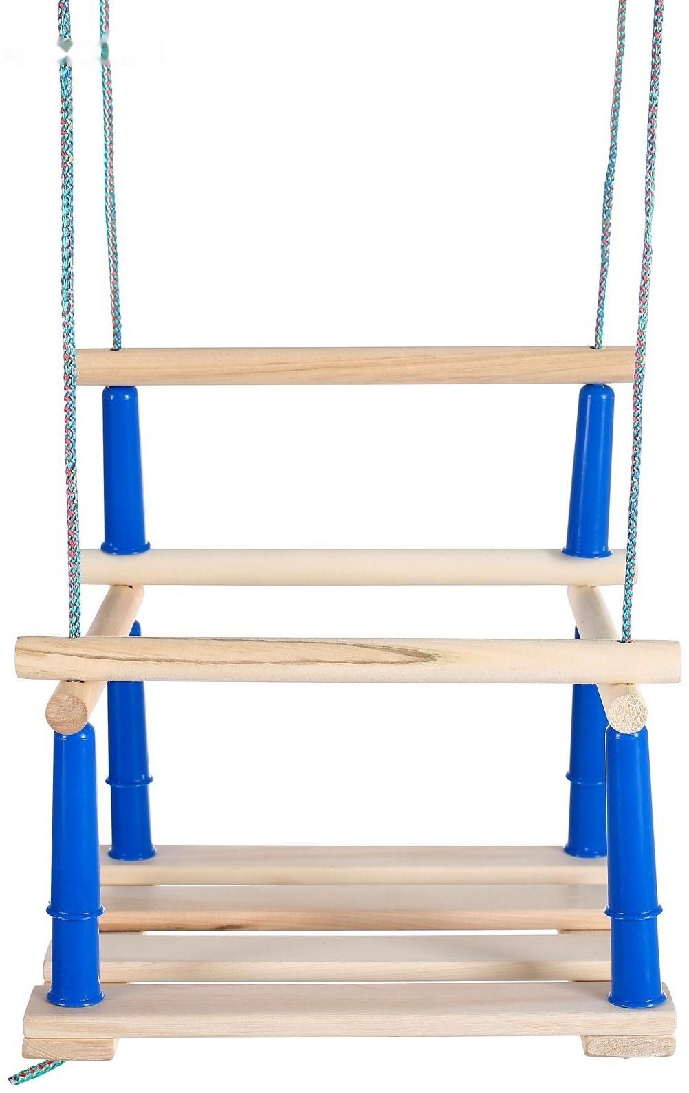 Качели подвесные, деревянные, сиденье 33×22см, МИКС