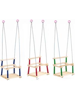 Качели подвесные, деревянные, сиденье 33×22см, МИКС