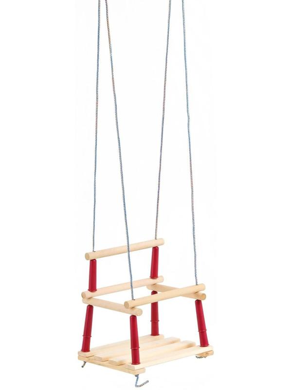 Качели подвесные, деревянные, сиденье 33×22см, МИКС