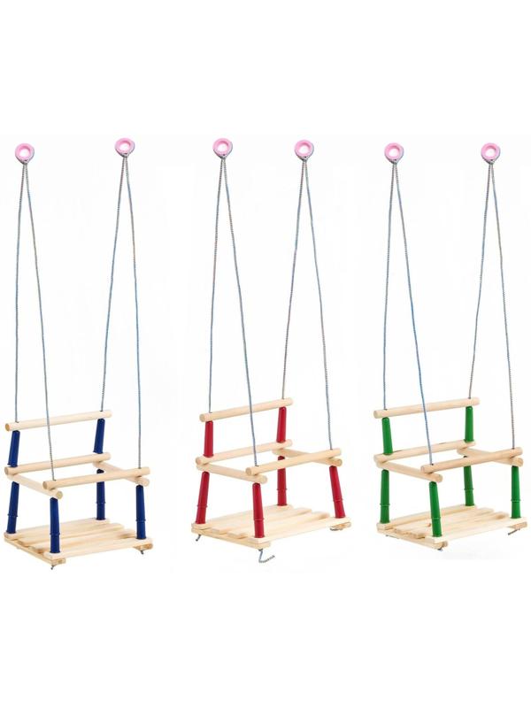Качели подвесные, деревянные, сиденье 33×22см, МИКС