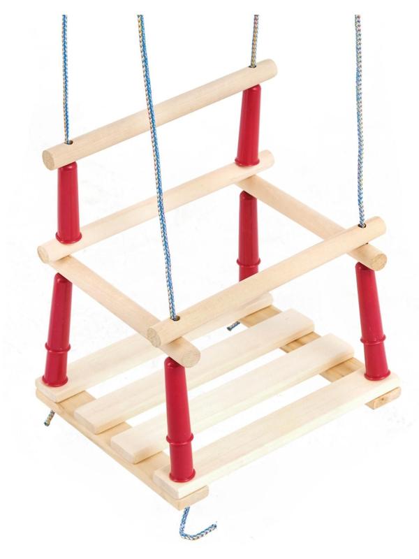 Качели подвесные, деревянные, сиденье 33×22см, МИКС