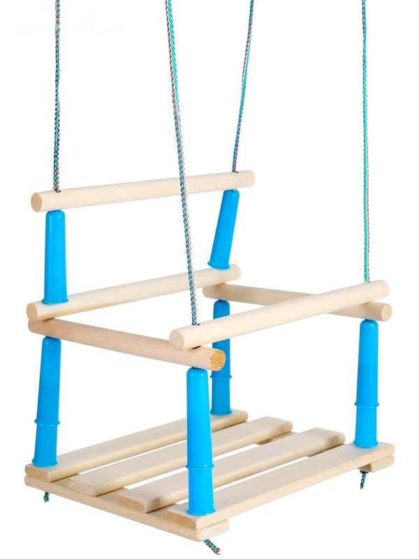 Качели подвесные, деревянные, сиденье 33×22см, МИКС