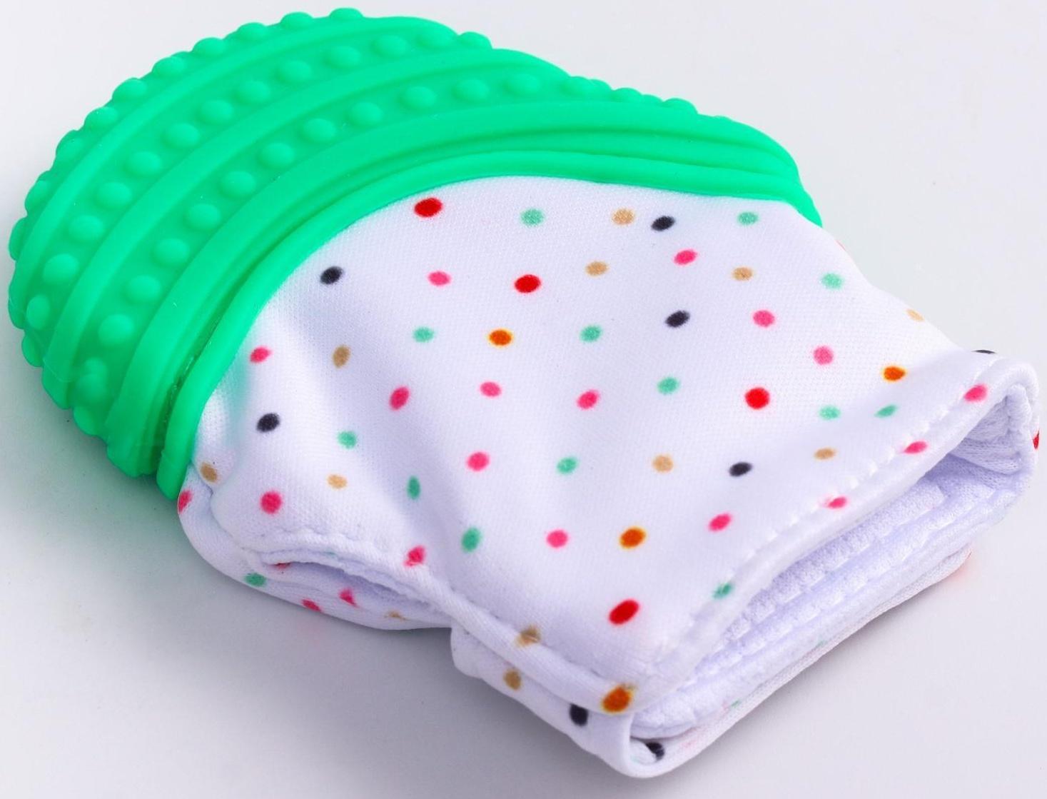 Прорезыватель рукавичка «Звездочка», на липучке, цвет МИКС