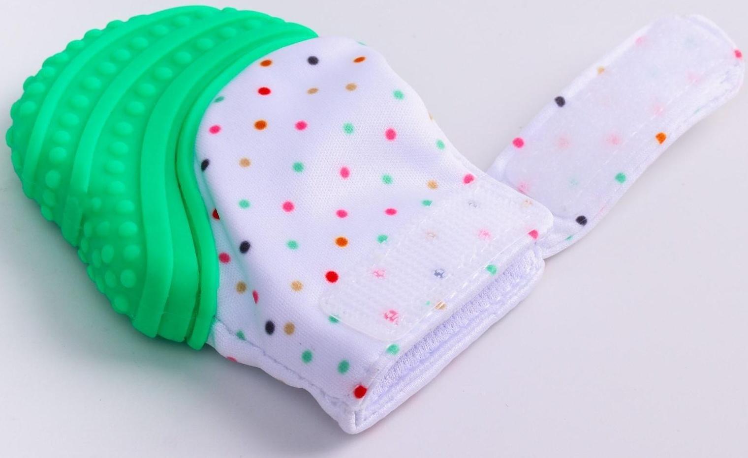 Прорезыватель рукавичка «Звездочка», на липучке, цвет МИКС