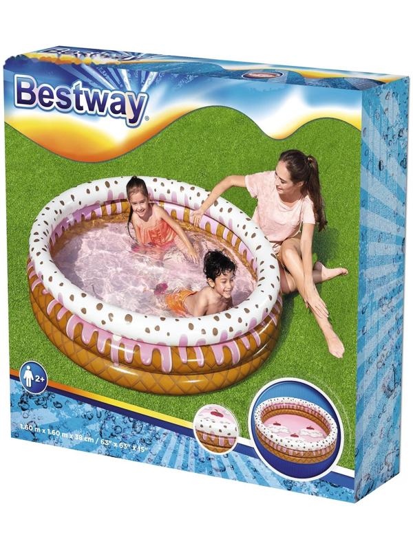 Бассейн надувной Sundae Funday, 160 x 160 х 38 см, 51144 Bestway
