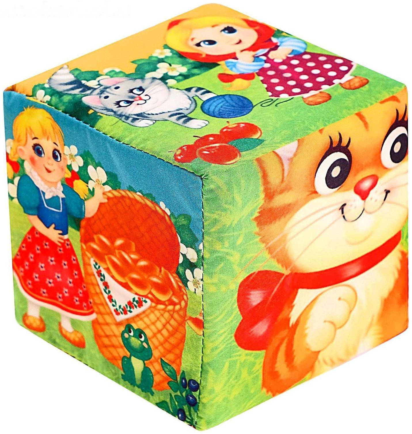 Набор мягких кубиков «Мои любимые сказки» с книгой, 6 шт., 8 × 8 см