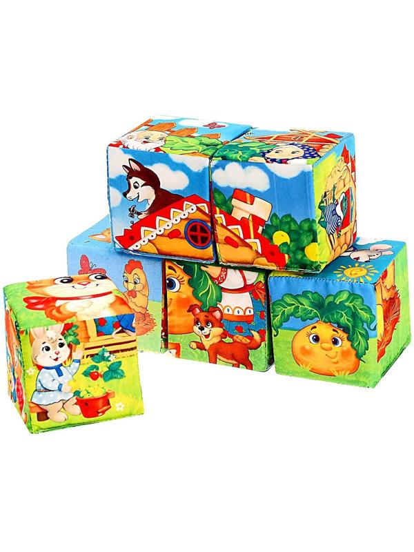 Набор мягких кубиков «Мои любимые сказки» с книгой, 6 шт., 8 × 8 см